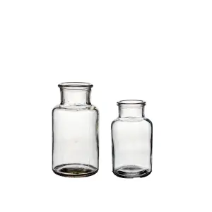 Glasflaska - Rustik - Klar - 2 ST - 13 cm, 10 cm - www.frokenfraken.se