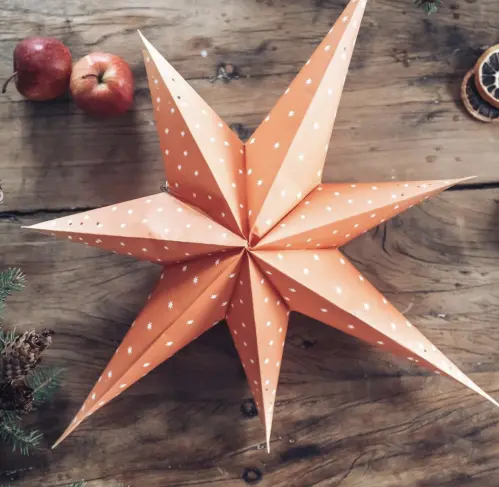 Adventsstjärna - Klassisk Gammaldags Orange - 60 cm - www.frokenfraken.se