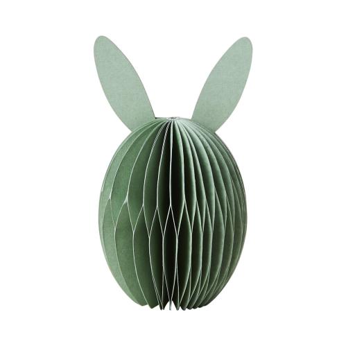 Ägg i papper med öron - Påskdekoration - Grön - Ø6 x 12 cm - www.frokenfraken.se