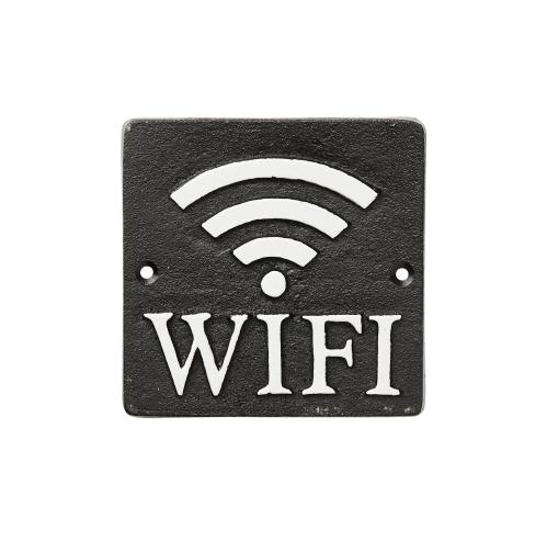 WIFI - Skylt I Järn - 12 x 12 cm - www.frokenfraken.se