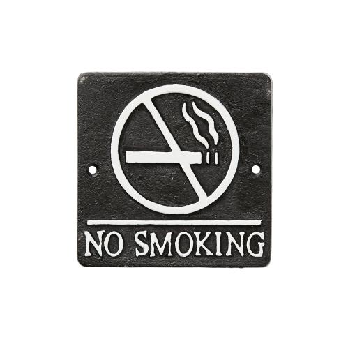 NO SMOKING - Skylt I Järn - 12 x 12 cm - www.frokenfraken.se