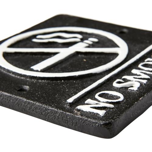 NO SMOKING - Skylt I Järn - 12 x 12 cm - www.frokenfraken.se