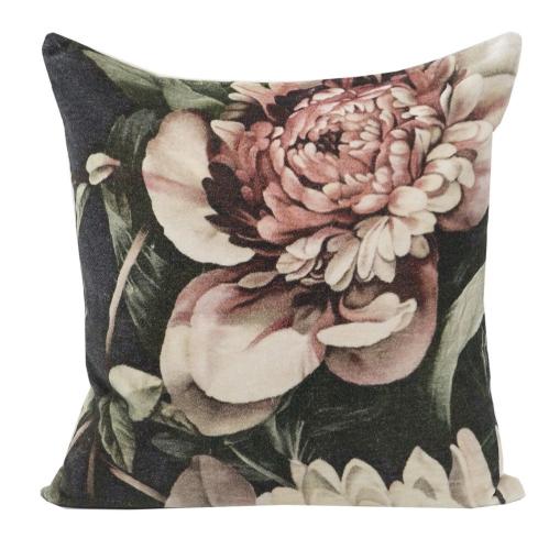 Kuddfodral - Sammet - Storblommigt Rosa - 45 x 45 cm - www.frokenfraken.se