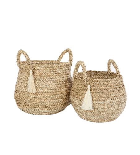 Flätad korg - sjögräs - 2-pack - www.frokenfraken.se