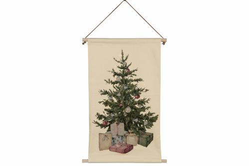 Väggbonad - Julgran med paket - Med belysning - 50 x 75 cm - www.frokenfraken.se