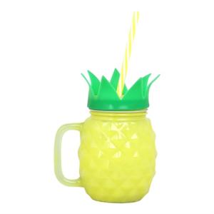 Glasburk Ananas m. Sugrör - Ø 12,5 x 9 cm - www.frokenfraken.se
