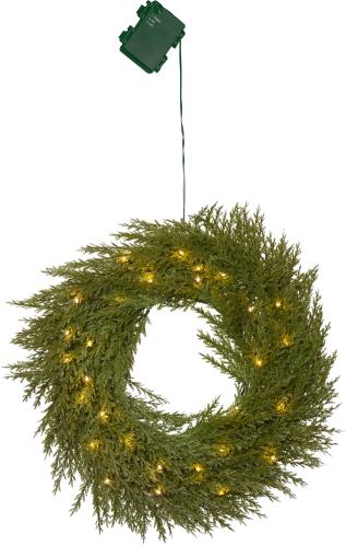 Krans med belysning - Thuja - 45 cm - Utomhus & Inomhusbruk - www.frokenfraken.se