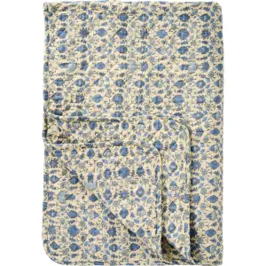 Pläd/Quilt - blått mönster - 130 x 180 cm - www.frokenfraken.se