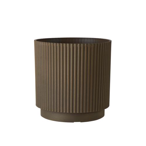 Kruka - Brun - Stripe - 2 storlekar - Ø28/23 cm - www.frokenfraken.se