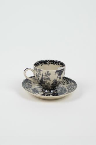 Espressokopp med fat - Svart - Ø6,5 cm - www.frokenfraken.se