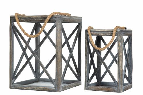 Ljuslykta - Trä - Old Wood - Grå XXL - 2 storlekar - www.frokenfraken.se