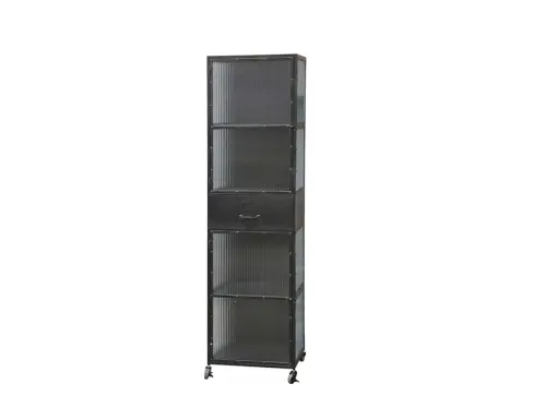 Skåp - Antik Svart - Fostat glas - 184 x 51 x 41 cm - www.frokenfraken.se