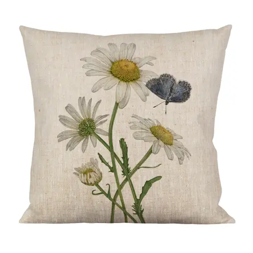 Kuddfodral - Blåvinge/Prästkragar - 47 cm - www.frokenfraken.se