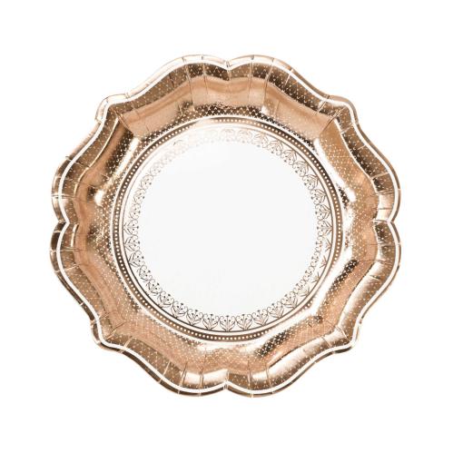 Papperstallrikar - Rosé Guld - Mix - 23 cm - www.frokenfraken.se