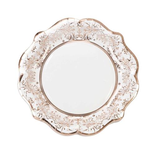 Papperstallrikar - Rosé Guld - Mix - 23 cm - www.frokenfraken.se