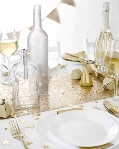 Vimpel - Girlang - Guld Glitter - 3 m - www.frokenfraken.se
