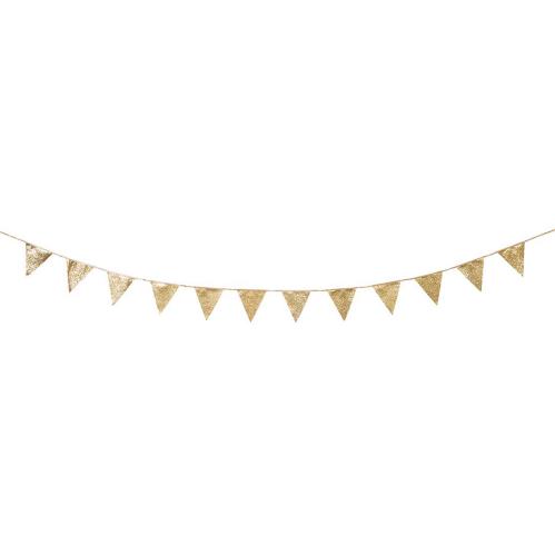 Vimpel - Girlang - Guld Glitter - 3 m - www.frokenfraken.se