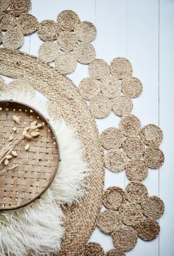 Matta - Boho - Rund Jute - Ø150 cm - www.frokenfraken.se