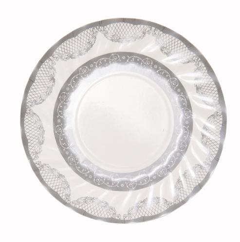 Papperstallrikar - Party Porcelain Silver - 17 cm - www.frokenfraken.se