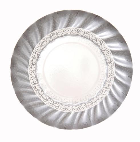 Papperstallrikar - Party Porcelain Silver - 17 cm - www.frokenfraken.se