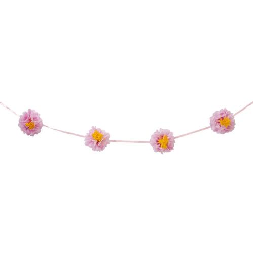 Girlang - Flower Pom Poms - Rosa - 3 m - www.frokenfraken.se