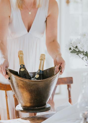Champagneskål - Iskylare - Bränd Mässing - 36 cm - www.frokenfraken.se