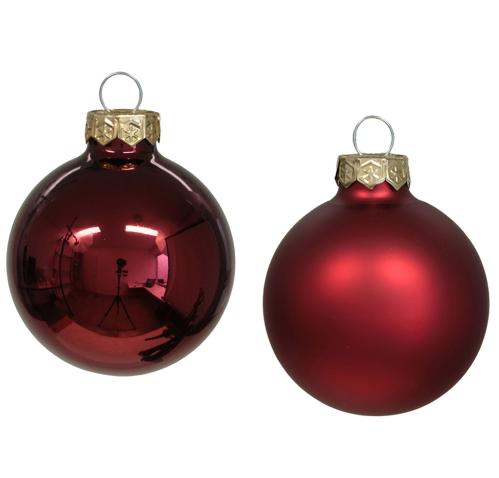 Julkula - Glas - Mörkröd - 8 cm - 8-pack - www.frokenfraken.se