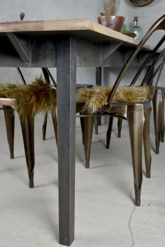 Matbord - Natur/Svart - Återvunnet trä - 220 x 76 cm - www.frokenfraken.se