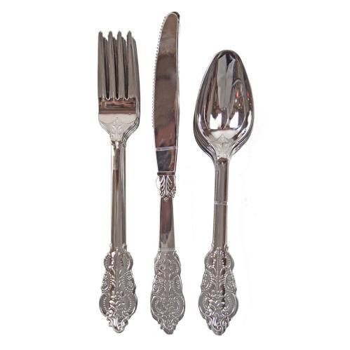 Plastbestick - Silver - 6 st - www.frokenfraken.se
