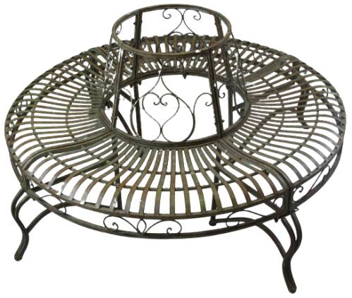 Trädbänk - Metall - Grön/Rost - Ø140 x 76 cm - www.frokenfraken.se