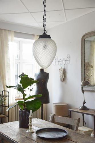 FAV_Taklampa - Frostat Glas - 38 x Ø26 cm - www.frokenfraken.se