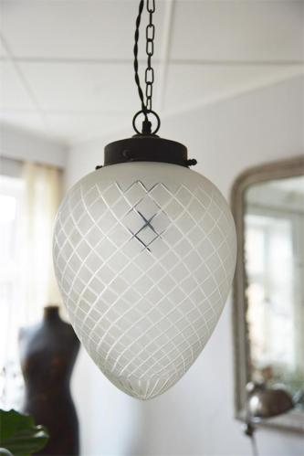 FAV_Taklampa - Frostat Glas - 38 x Ø26 cm - www.frokenfraken.se