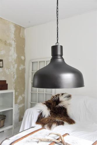 Taklampa - Metall - Blank Svart - 44 x Ø50 cm - www.frokenfraken.se