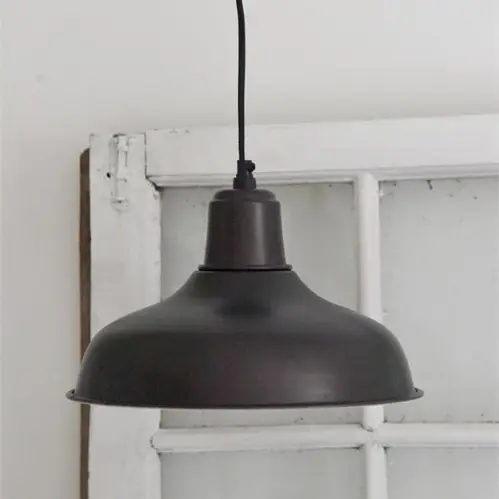 Taklampa - Metall - Blank Svart - 25 x Ø30 cm - www.frokenfraken.se