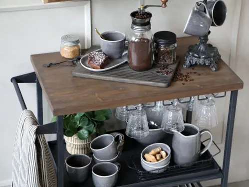 Vagn - Serveringsvagn/Drinkvagn - Svart - 83 x 73 x 44 cm - www.frokenfraken.se