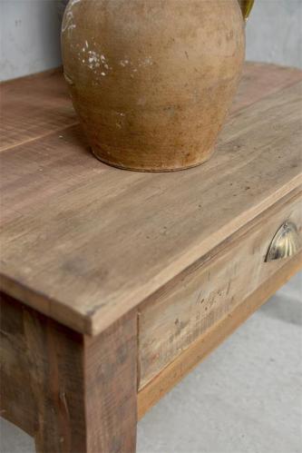 Soffbord - Återvunnet trä - På hjul & Med låda - 73 x 40 cm - www.frokenfraken.se