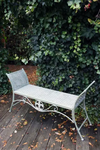 Trädgårdsbänk - Metall - Grön/Rost - 137 x 41 x 73 cm - www.frokenfraken.se