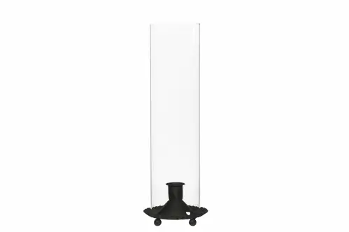 Ljuslykta - Cylinder - Glas - Svart - 10 x 32 cm - www.frokenfraken.se