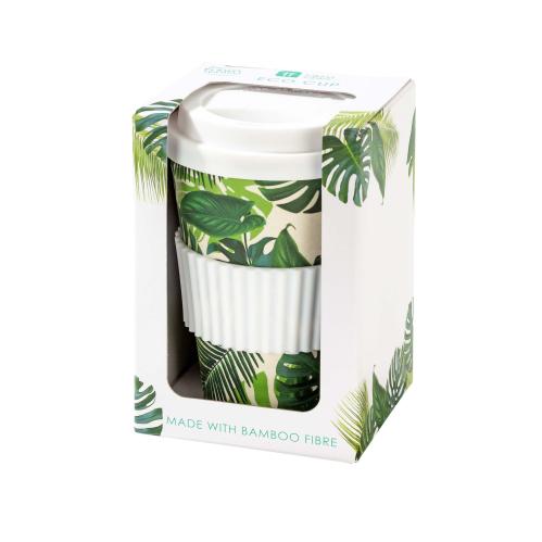 Mugg med lock - Tropical Fiesta Palm Print Travel Mug - 15 x 9,5 cm - www.frokenfraken.se