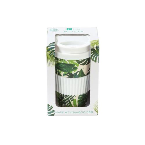 Mugg med lock - Tropical Fiesta Palm Print Travel Mug - 15 x 9,5 cm - www.frokenfraken.se