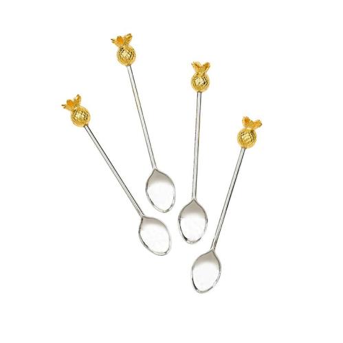 Skedar i metall - Pineapple - Ananas i guld - 10,5 cm - www.frokenfraken.se