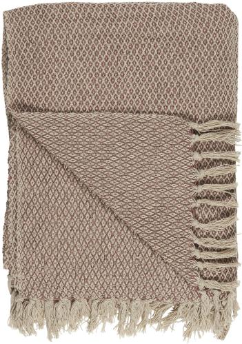 Pläd creme/brun rutmönster - 160 X 130 CM - www.frokenfraken.se