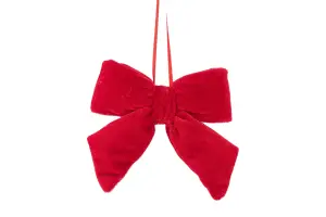 Hänge - Rosett - Sammet - Röd - 11 x 10 cm - www.frokenfraken.se