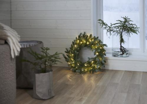 Krans med belysning - Greyland - 55 cm - Utomhus & Inomhusbruk - www.frokenfraken.se