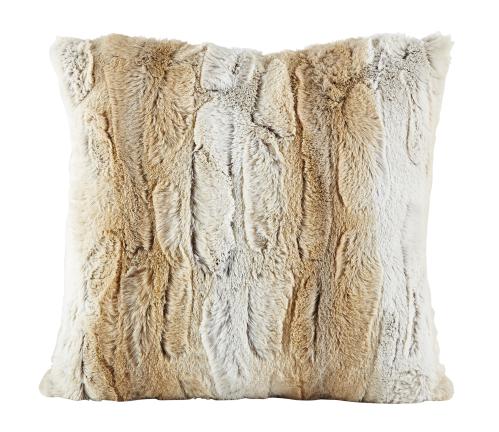 Kudde - Fur - 530g - 100% polyester - Cream - 
Brun - L - www.frokenfraken.se
