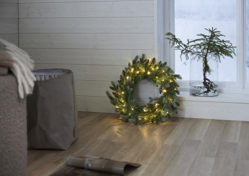 Krans med belysning - Greyland - 55 cm - Utomhus & Inomhusbruk - www.frokenfraken.se