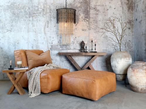 Lounge - Sittpuff - Läder - 75 x 75 cm - www.frokenfraken.se