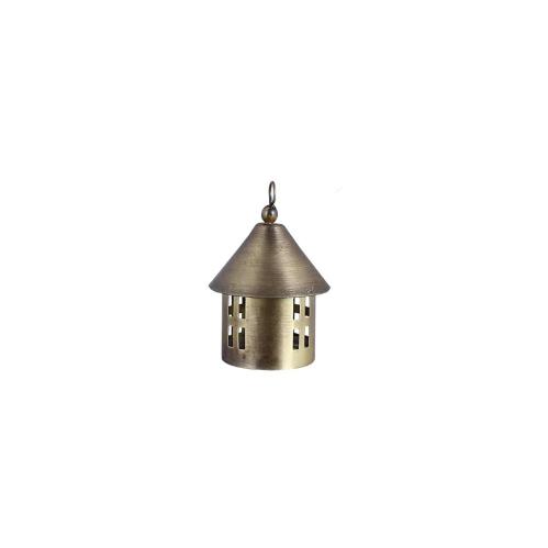 Ljuslykta - Hus i metall - Antik Mässing - Ø8 x H11,5 cm - www.frokenfraken.se