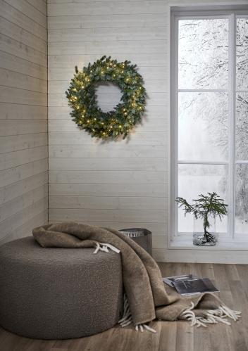 Krans med belysning - Greyland - 80 cm - Utomhus & Inomhusbruk - www.frokenfraken.se