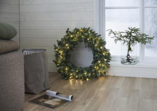 Krans med belysning - Greyland - 80 cm - Utomhus & Inomhusbruk - www.frokenfraken.se